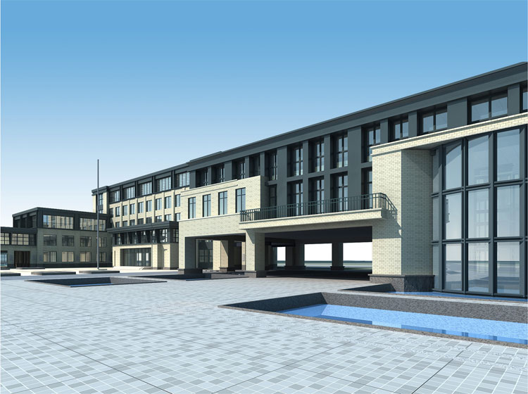 学术楼透视图